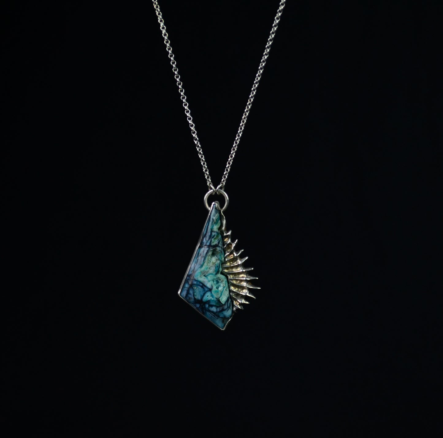 Copper Chrysocolla Coral Necklace