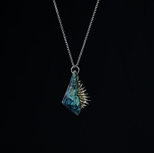 Copper Chrysocolla Coral Necklace